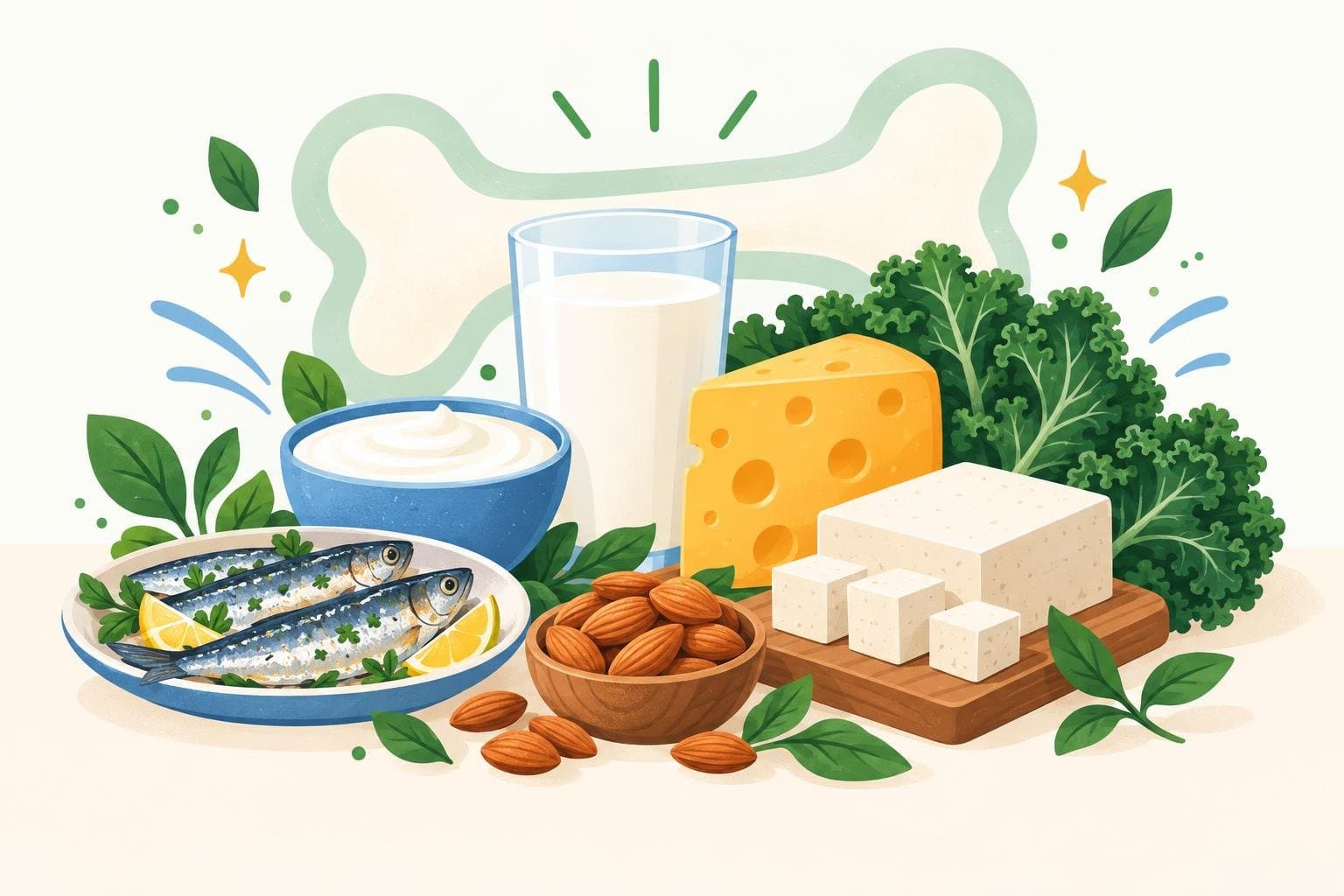 Illustration for Calcium and bone health: the best foods for strong bones