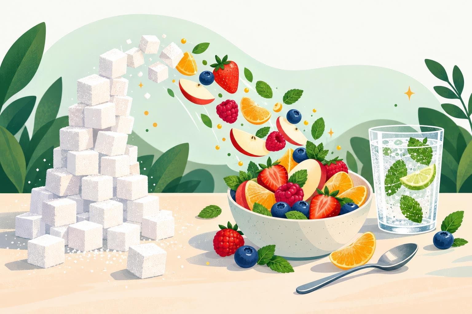 Illustration for How to cut back on added sugar without feeling deprived