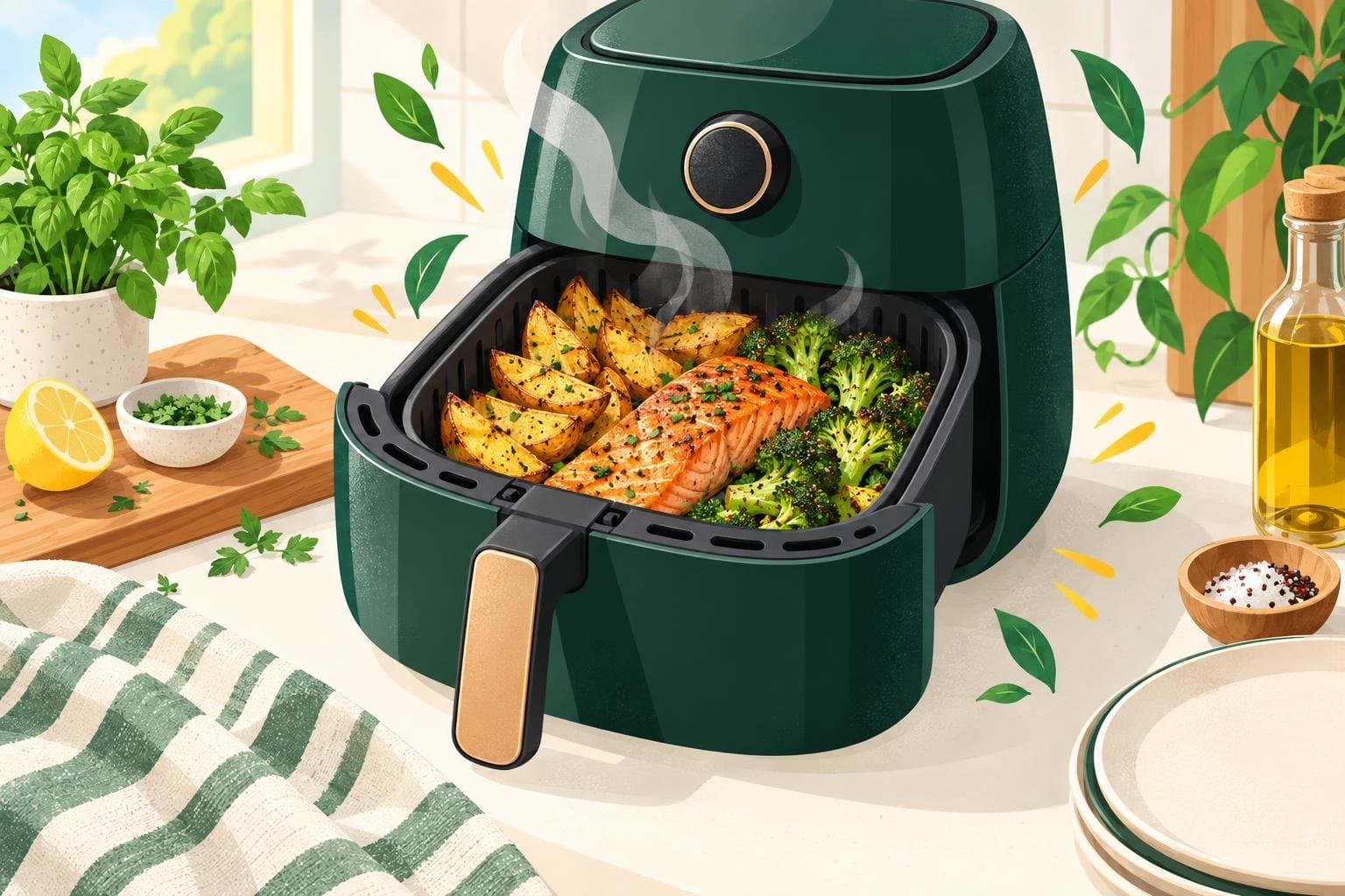 Illustration for 10 healthy air fryer meals