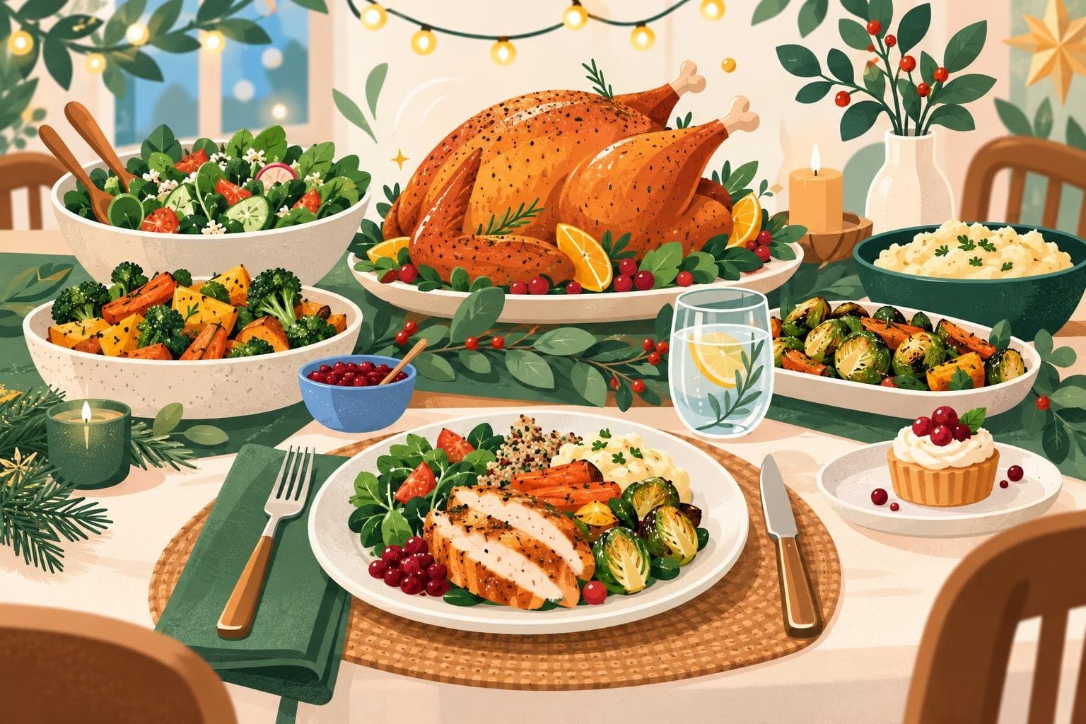 Illustration for How to enjoy holiday food without the guilt