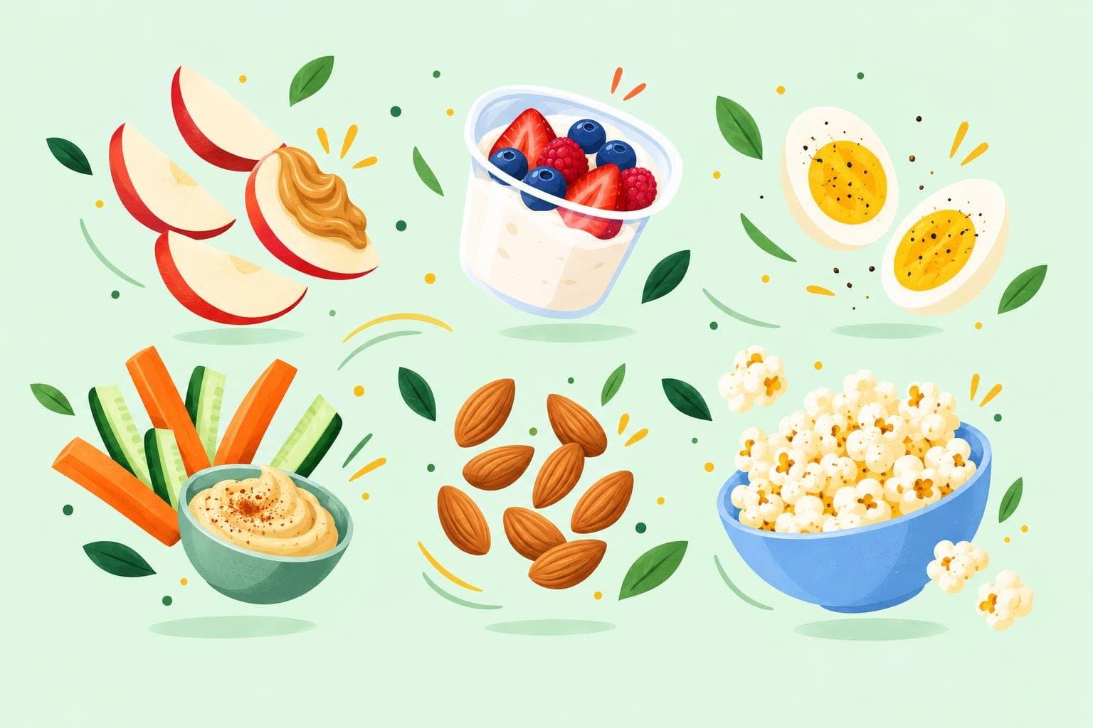 Illustration for 12 healthy snacks under 200 calories