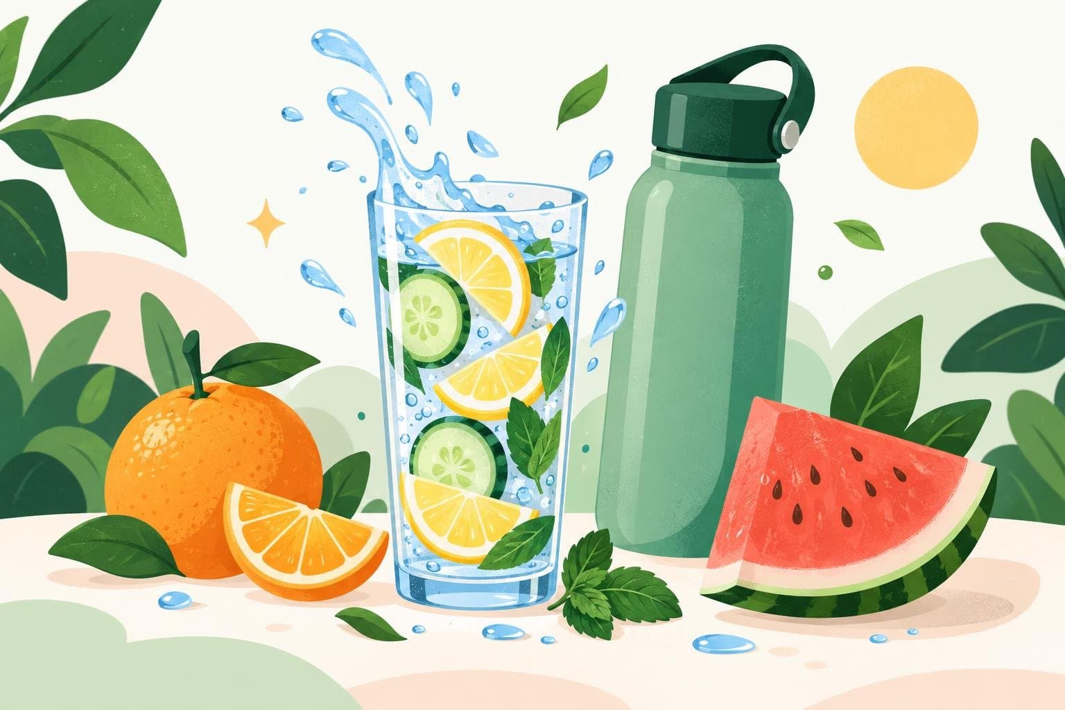Illustration for How much water should you drink a day?