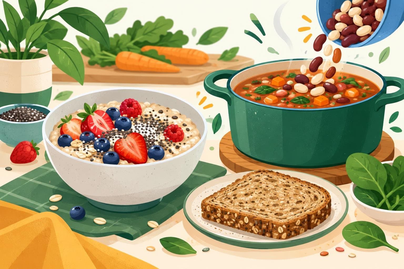Wholegrain swaps and beans added to everyday meals