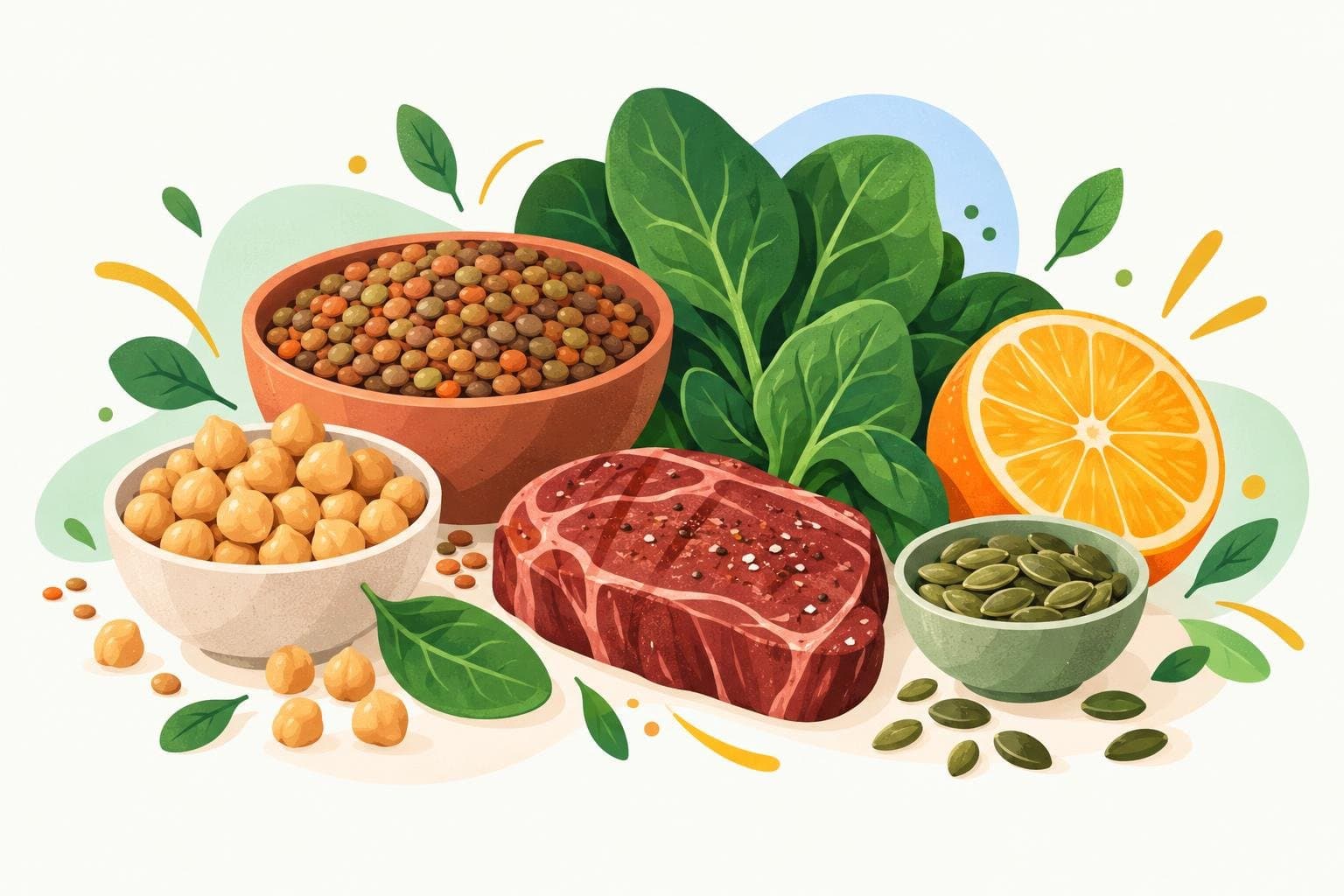Illustration for Iron-rich foods and how to absorb more iron