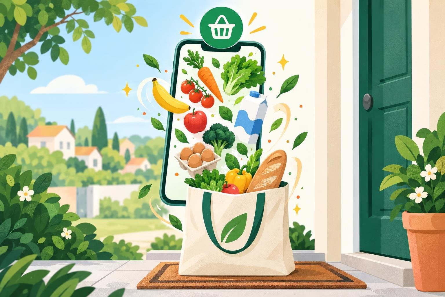 Illustration for Online grocery shopping: how to save time and money