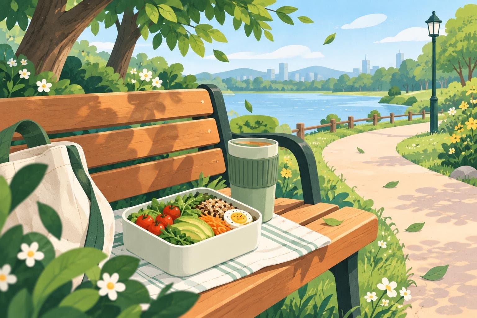 A gentle walk and a relaxed meal on a rest day
