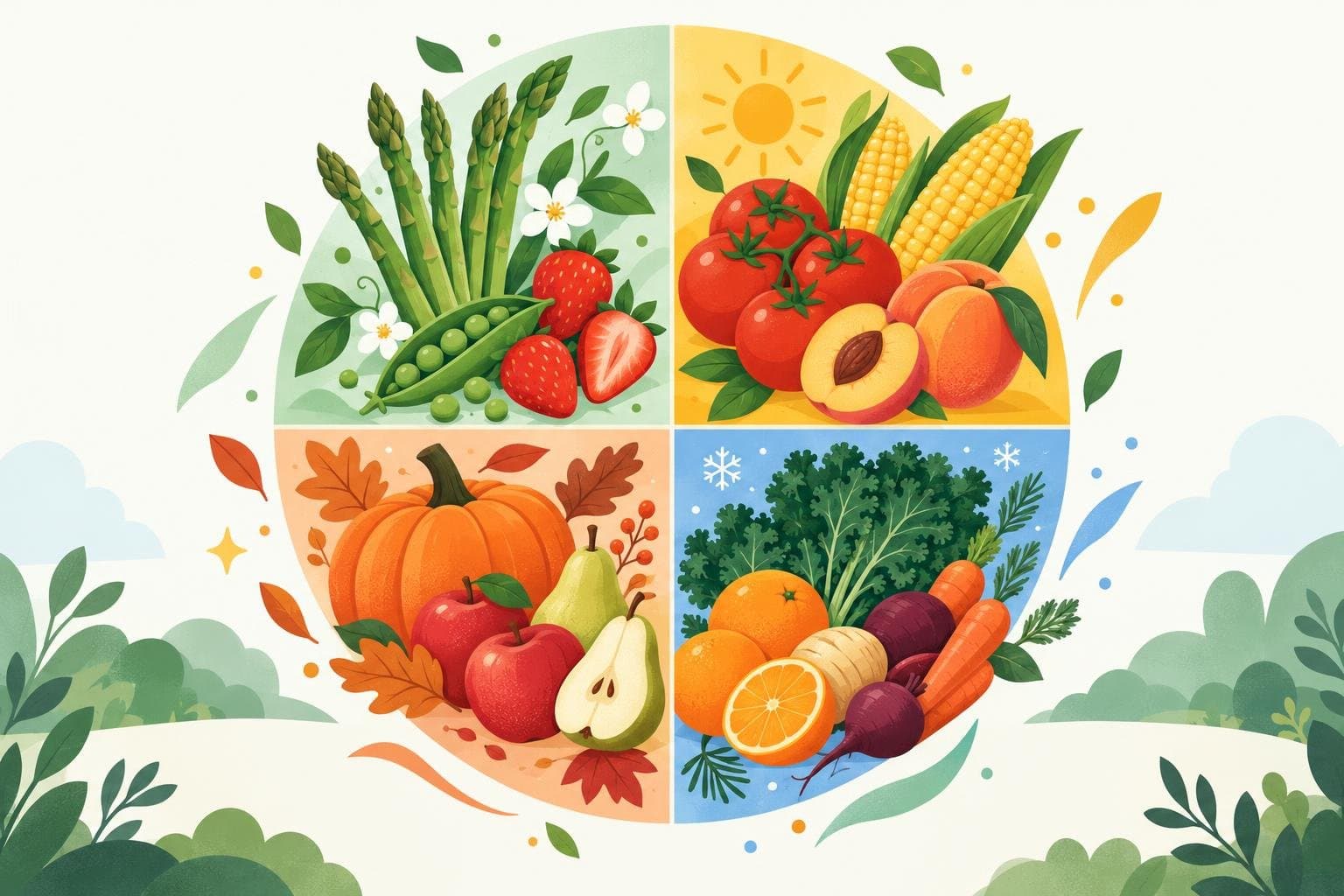 Illustration for Eating with the seasons: a simple produce guide