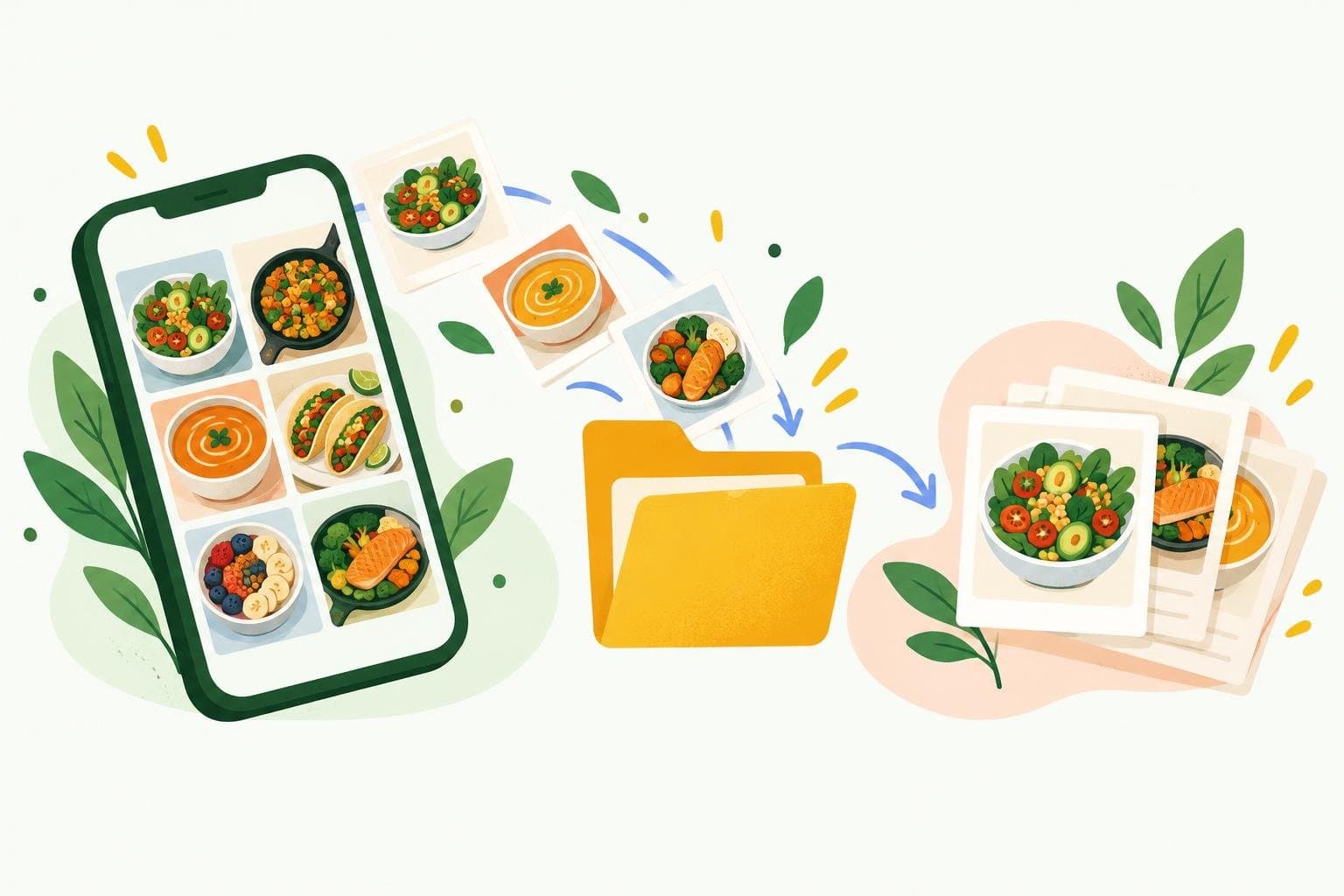 Recipe screenshots being saved into a folder