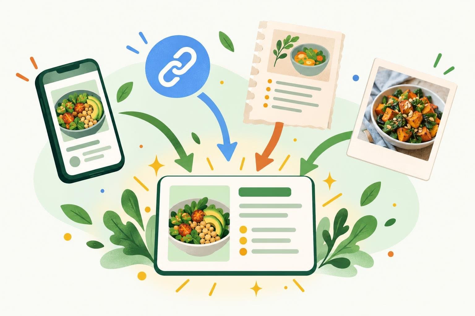 Illustration for How to organise your recipes from links, screenshots and cookbooks