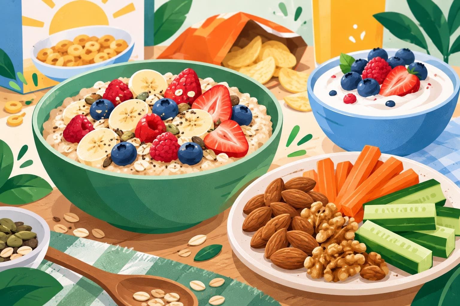 Swaps from packaged snacks to whole foods