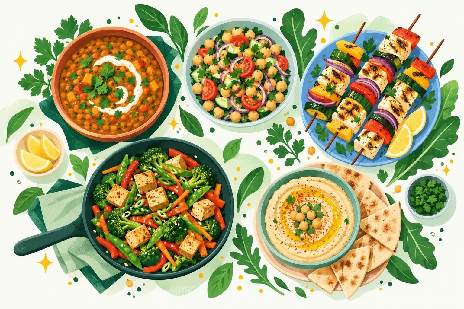 Illustration for A beginner's guide to a vegetarian meal plan