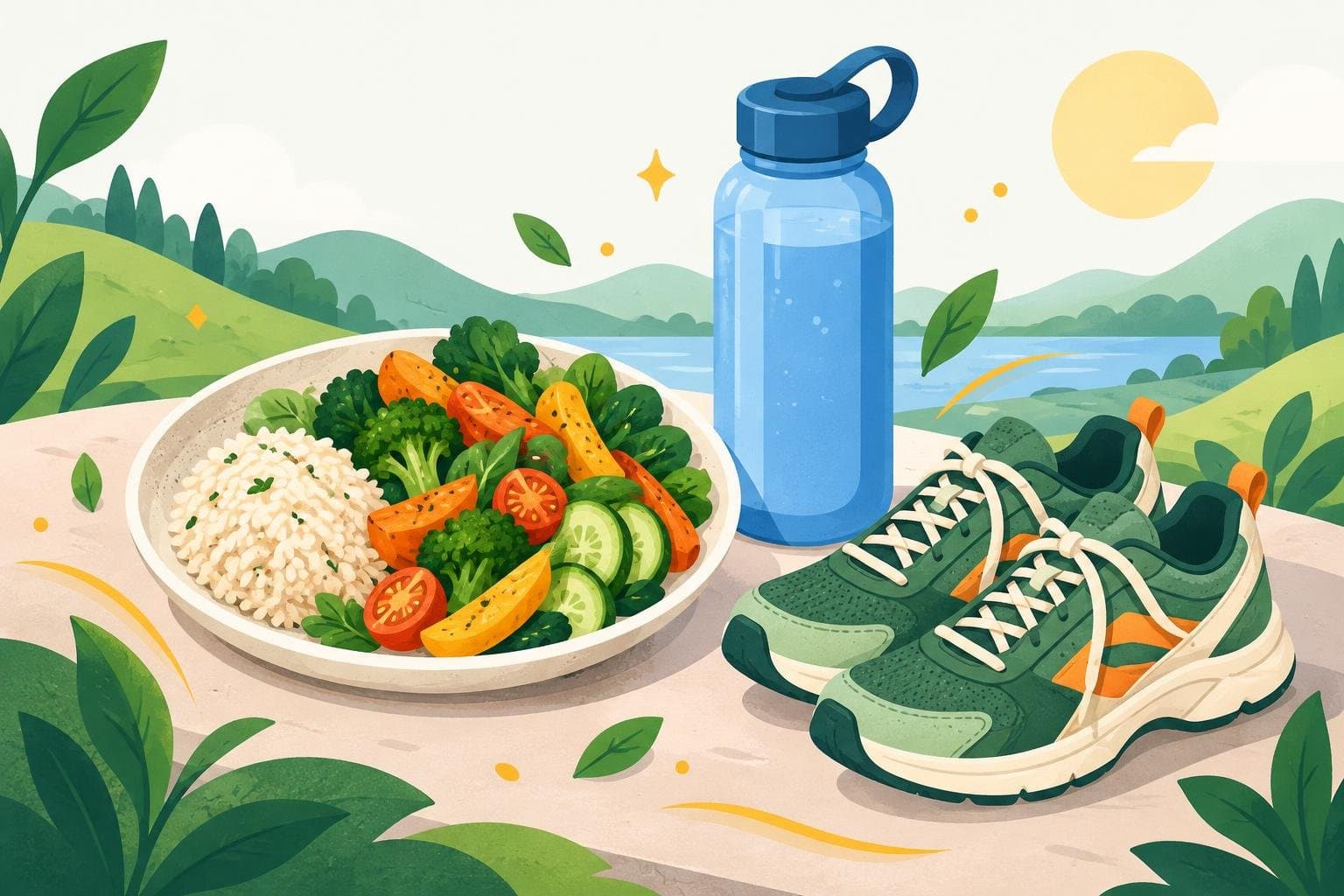 A slightly smaller portion and a pair of walking shoes