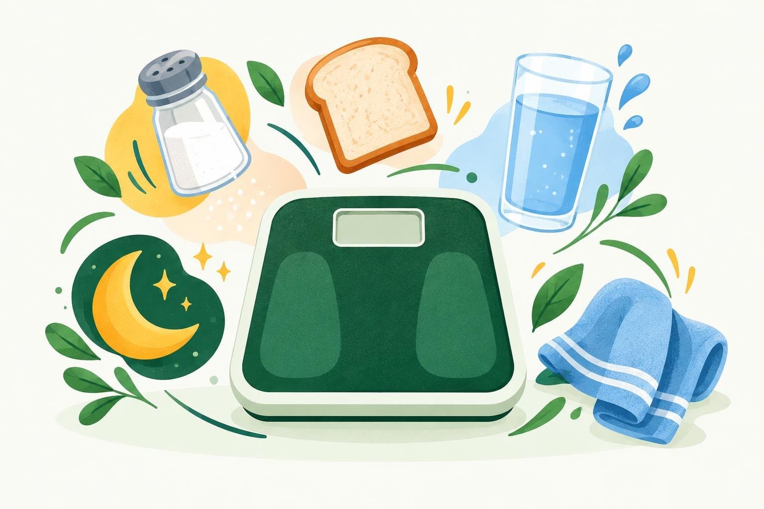 Salt, water, bread and a gym towel: things that shift water weight