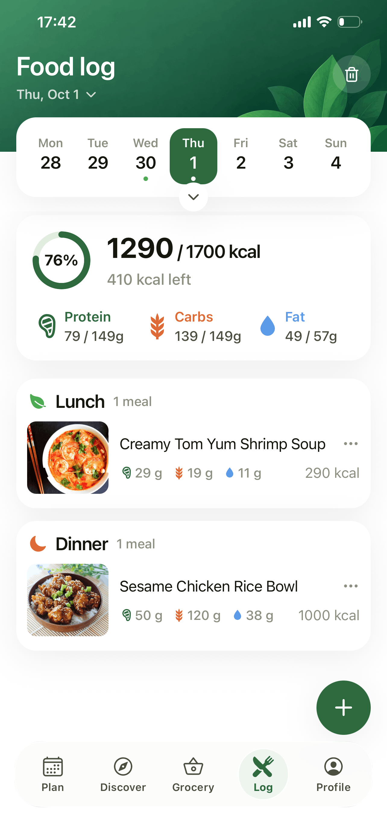 Mealful app: Track your day