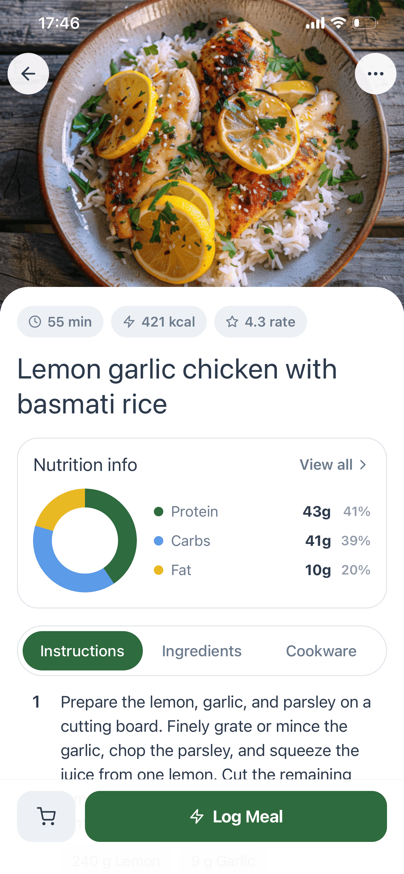 Mealful app: Cook step by step